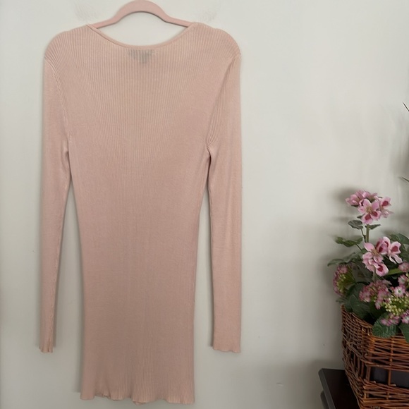 Lauren Ralph Lauren pink silk long cardigan - Picture 3 of 13